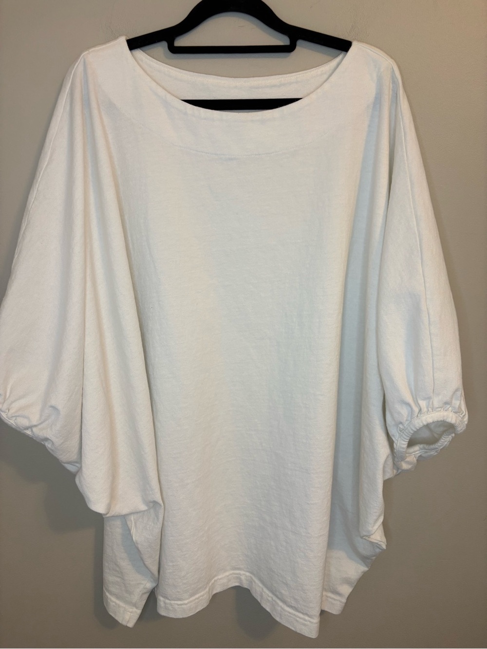 Bryn Walker White Balloon Sleeve Tunic Top Medium Made USA
